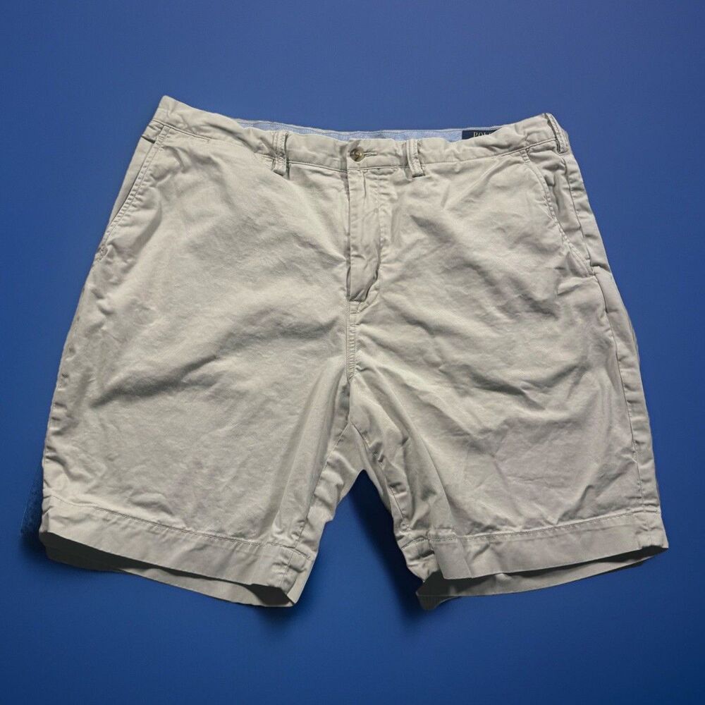 Polo Ralph Lauren Classic Fit Chino Shorts Men’s 38 x 8.5 Beige Stretch Pony VGC